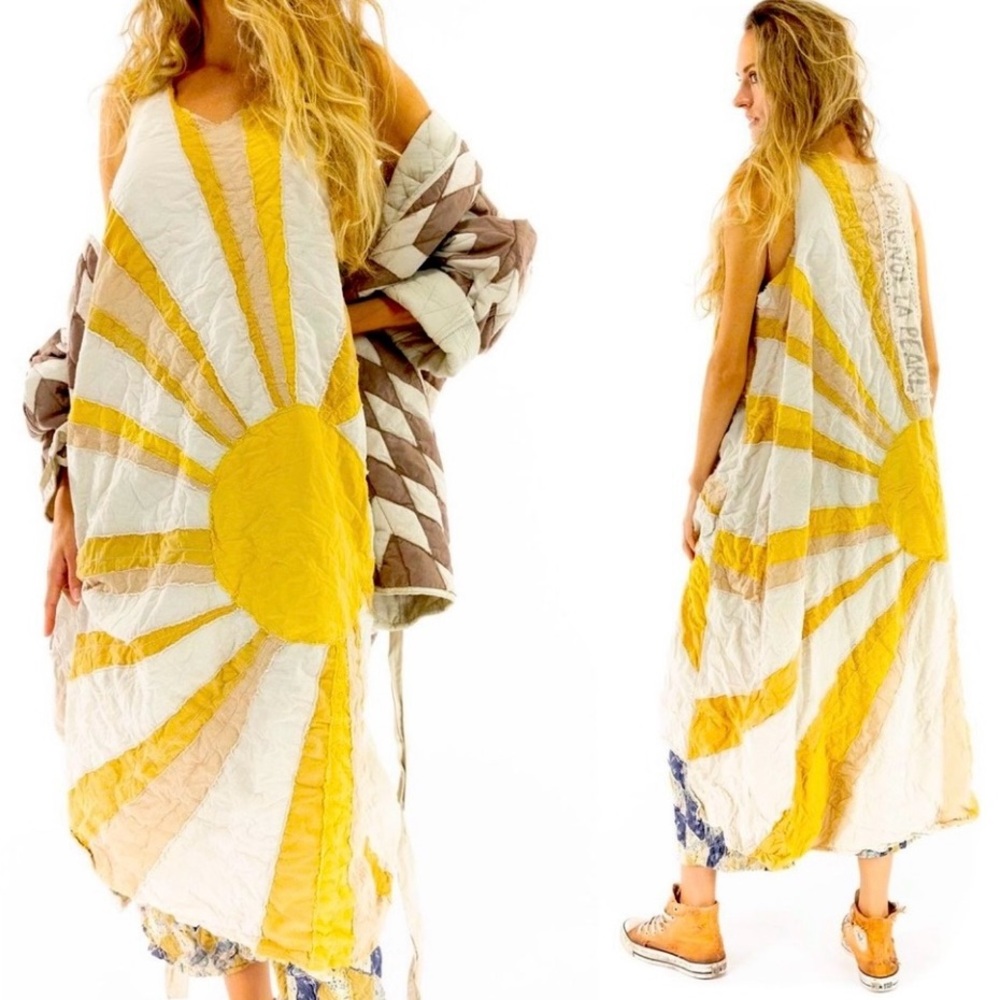 Magnolia Pearl Yellow and Cream Maxi Dress